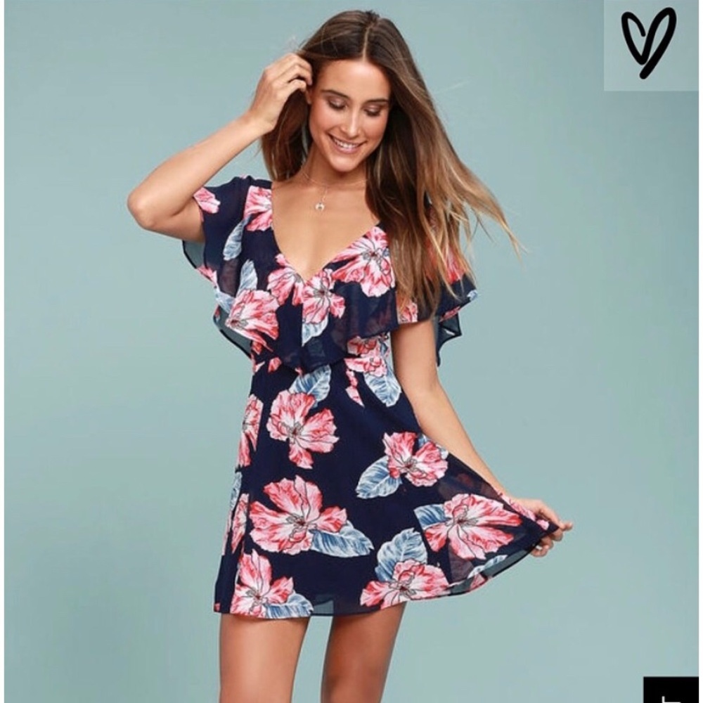 Lulus flowers that be navy dress